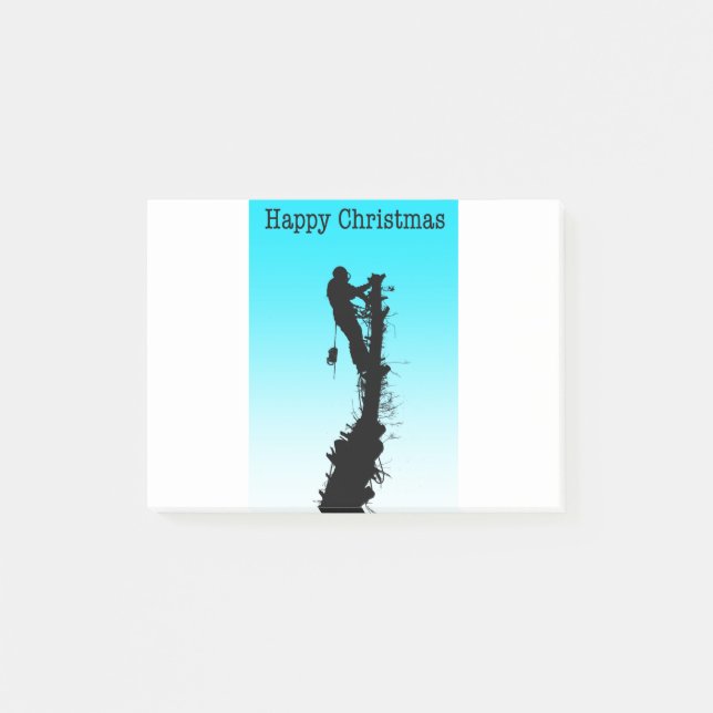 Happy Christmas Arborist Tree Surgeon Rigging Tree Post-it Notes (Front)