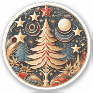 Happy Christmas Awesome Round Xmas Tree Decoration