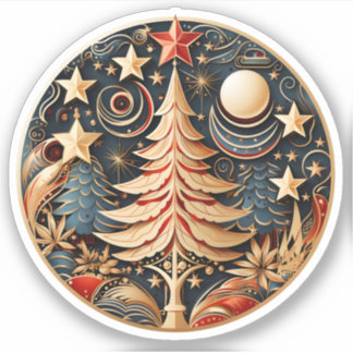 Happy Christmas Awesome Round Xmas Tree Decoration