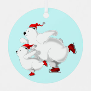 Happy Christmas Bear Family - Cute - Metal Tree Decoration