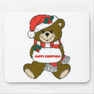 Happy Christmas Bear Mouse Mat
