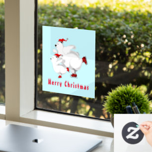 Happy Christmas Bear Window Cling