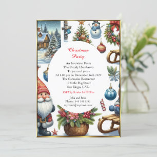 Happy Christmas beautiful party friends family Invitation