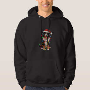 Happy Christmas Bernese Mountain Dog Santa Hat Hoodie