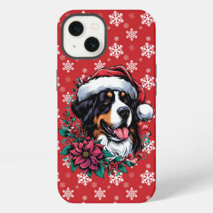Happy Christmas Bernese Mountain Dog Santa Hat iPhone 13 Case