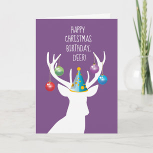 Happy Christmas Birthday Deer Card