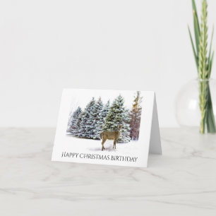 Happy Christmas Birthday Folded Holiday Card