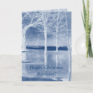 Happy Christmas Birthday on Ice Holiday Card