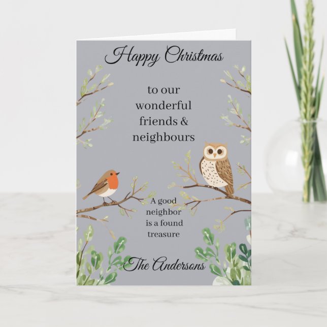 Happy Christmas Card Neighbours and Friends (Front)