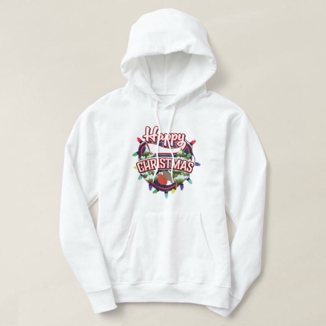 Happy Christmas cartoon logo Hoodie (Design Front)