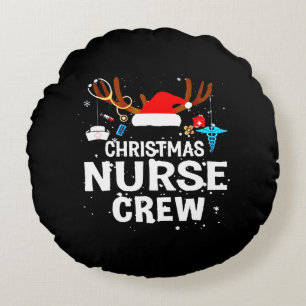 Happy Christmas Christmas Nurse Crew Round Cushion