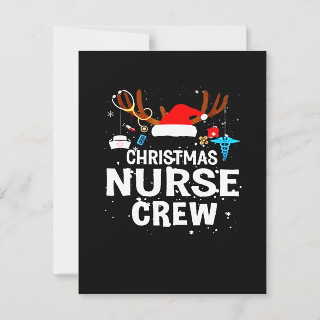 Happy Christmas | Christmas Nurse Crew Thank You Card (Front)