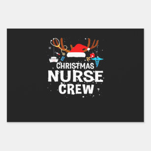 Happy Christmas   Christmas Nurse Crew Wrapping Paper Sheet