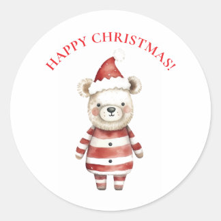 HAPPY CHRISTMAS CLASSIC ROUND STICKER