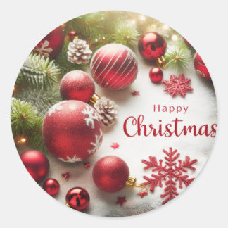 Happy Christmas Classic Round Sticker