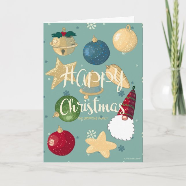 Happy Christmas. Customisable Holiday Card (Front)