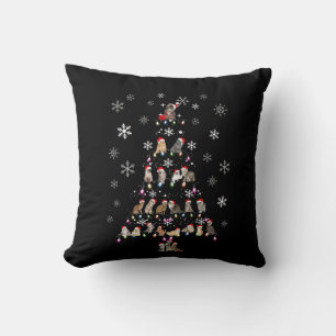 Happy Christmas Cute Cat Christmas Tree Cushion