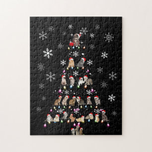 Happy Christmas Cute Cat Christmas Tree Jigsaw Puzzle