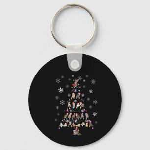 Happy Christmas Cute Cat Christmas Tree Key Ring