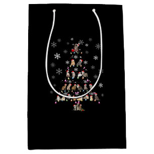 Happy Christmas   Cute Cat Christmas Tree Medium Gift Bag