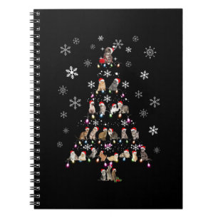 Happy Christmas Cute Cat Christmas Tree Notebook