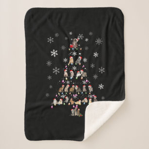Happy Christmas   Cute Cat Christmas Tree Sherpa Blanket