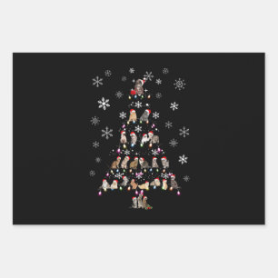 Happy Christmas   Cute Cat Christmas Tree Wrapping Paper Sheet