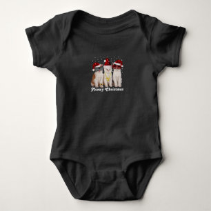 Happy Christmas Cute Cat With Santa Claus Baby Bodysuit
