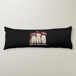 Happy Christmas Cute Cat With Santa Claus Body Cushion