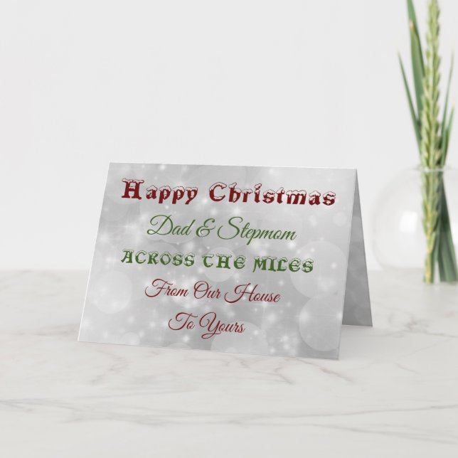Happy Christmas Dad & Stepmom Across the miles Card (Front)