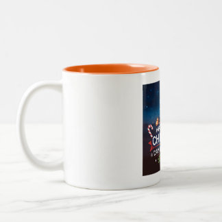 Happy Christmas Day 2024 Festive Design Two-Tone Coffee Mug