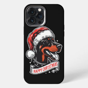 Happy Christmas - Dobermann Santa Hat Funny Dog iPhone 13 Pro Max Case