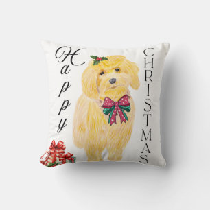 Happy Christmas Dog  Cushion