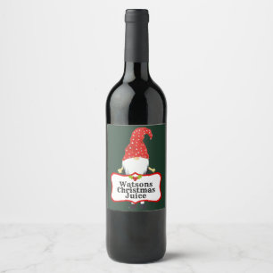 Happy Christmas Elf Custom Wine Label