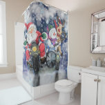 Happy Christmas Friends Funny Shower Curtain<br><div class="desc">Happy Christmas Friends Funny Shower Curtains MIGNED Painting</div>