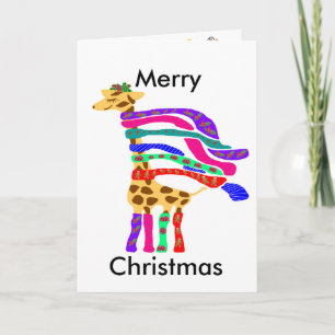 Happy Christmas Giraffe blank card