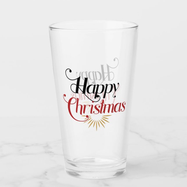 Happy Christmas  Glass (Front)