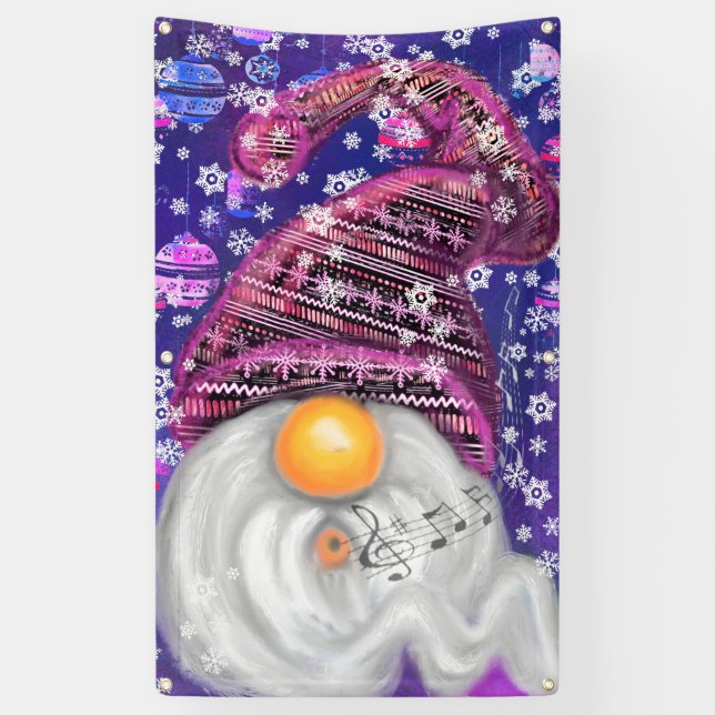 Happy Christmas Gnome Banner (Vertical)