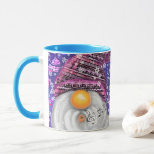 Happy Christmas Gnome In Purple Hat Mug