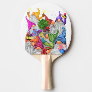 Happy Christmas Gnome Ping Pong Paddle