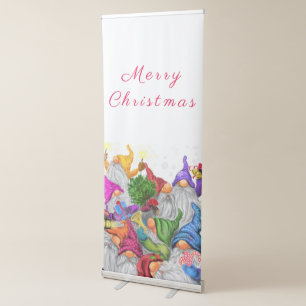 Happy Christmas Gnomes Retractable Banner