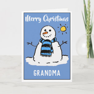 Happy Christmas Grandma Snowman Christmas Card