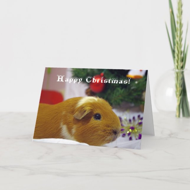 Happy Christmas guinea pig card (Front)