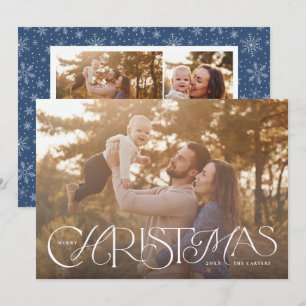 Happy Christmas Hand Lettering Holiday Photo Card