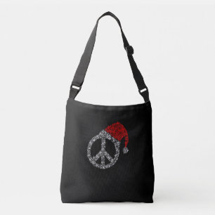 Happy Christmas Hippies Symbol Santa Claus Hat Crossbody Bag