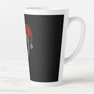 Happy Christmas Hippies Symbol Santa Claus Hat Latte Mug