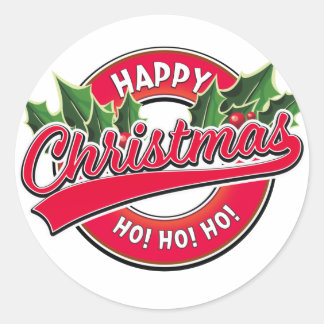 Happy Christmas Ho! Ho! Ho! Classic Round Sticker