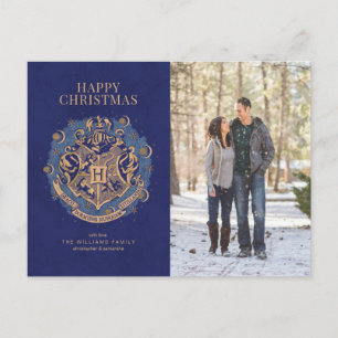 Happy Christmas   HOGWARTS™ Crest Family Photo Holiday Postcard