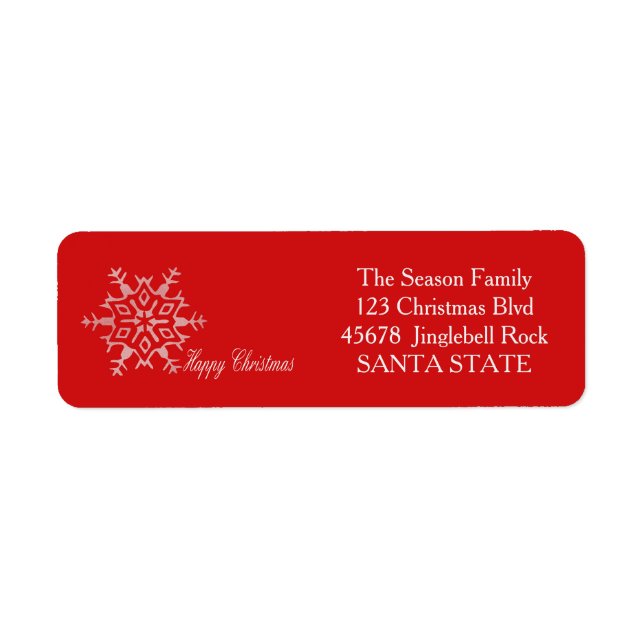 Happy Christmas Holiday Address Label (Front)