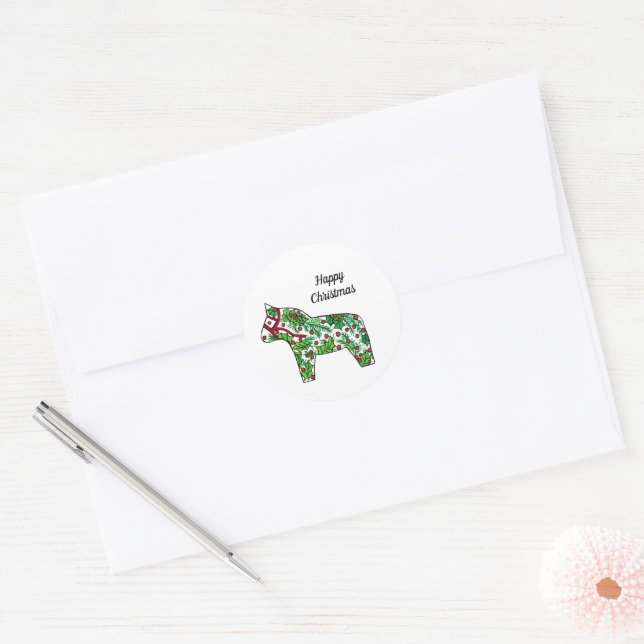 Happy Christmas Horse Sticker (Envelope)